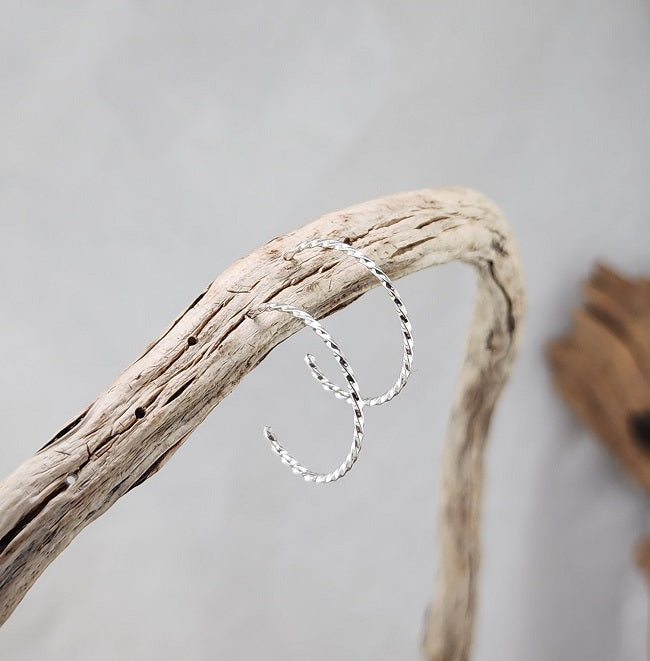Twisted Half Hoops - Silver and 14k goldfill
