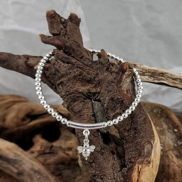 Bee Bracelet - 3mm Sterling Silver Bead