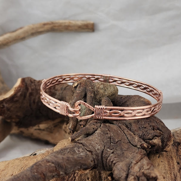 3 Strand Twist Clasp Bracelet - Copper