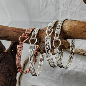 3 Strand Twist Clasp Bracelets- Silver and Copper