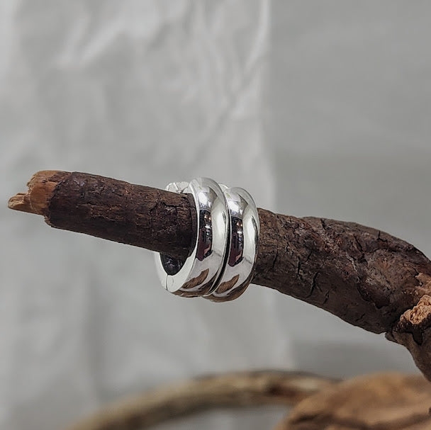Hinged Silver Hoops - Reversible, 4mm wide
