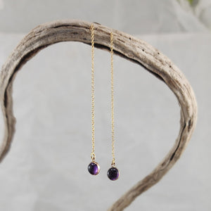 Amethyst 14k Goldfill Threaders