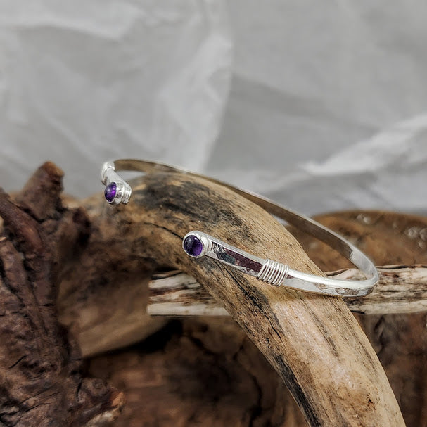 Wrapped Silver Cuff Bracelets - Adjustable