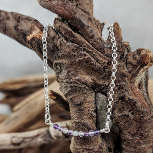Bar Necklaces - Labradorite, Fluorite and Moonstone