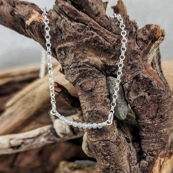 Bar Necklaces - Labradorite, Fluorite and Moonstone