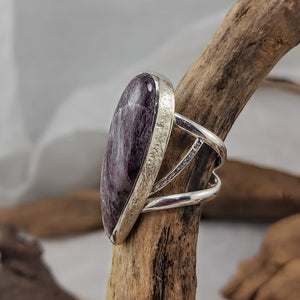 Charoite Free Form Filigree Ring - OOAK