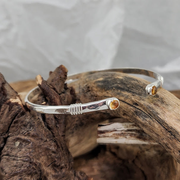 Wrapped Silver Cuff Bracelets - Adjustable