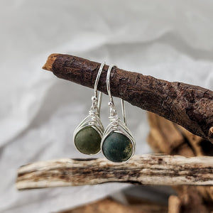 Fancy Jasper Herringbone Wrap Earrings