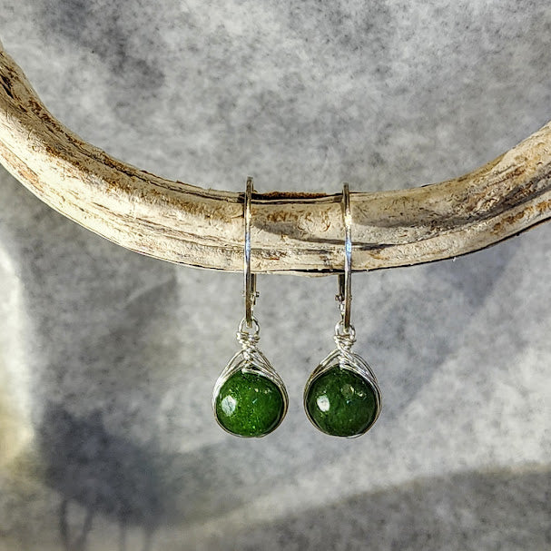 Herringbone Wrap Earrings - Oval Leverback