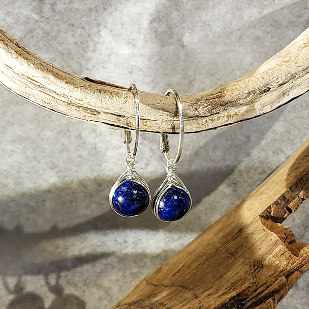 Herringbone Wrap Earrings - Oval Leverback