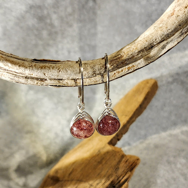 Herringbone Wrap Earrings - Oval Leverback