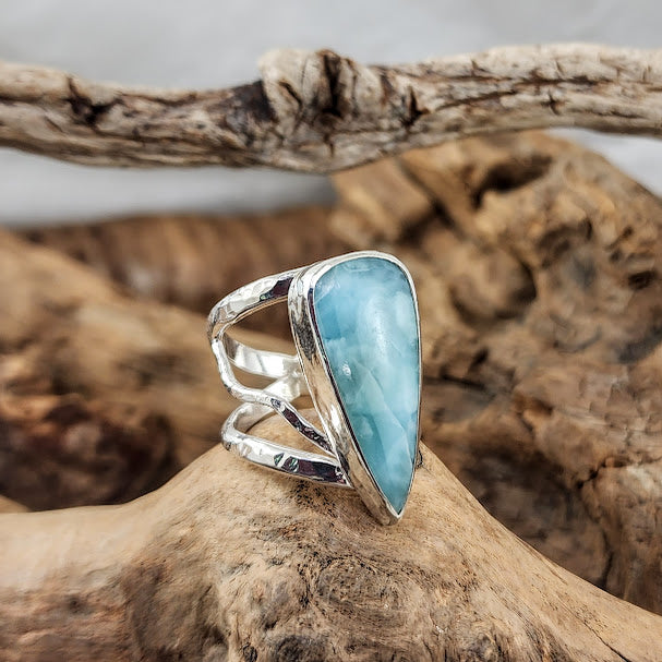 Larimar Filigree Ring - OOAK