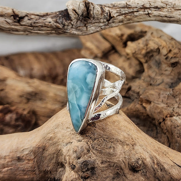 Larimar Filigree Ring - OOAK