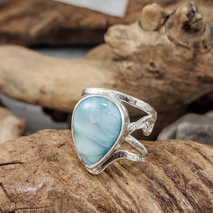 Larimar Filigree Ring - OOAK