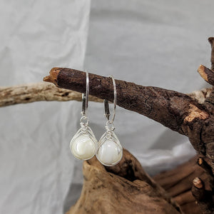 Herringbone Wrap Earrings - Oval Leverback