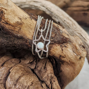 Open Star Pendants - Amethyst, Kyocera Opal, Blue Topaz