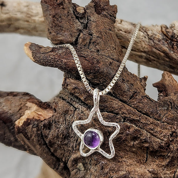 Open Star Pendants - Assorted Stones