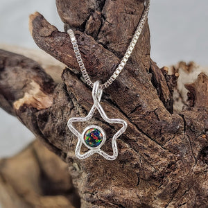 Open Star Pendants - Assorted Stones
