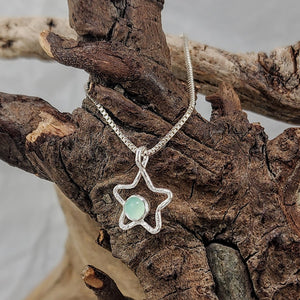 Open Star Pendants - Assorted Stones