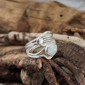 Kyocera Opal Organic 4 Strand wrap Ring - OOAK