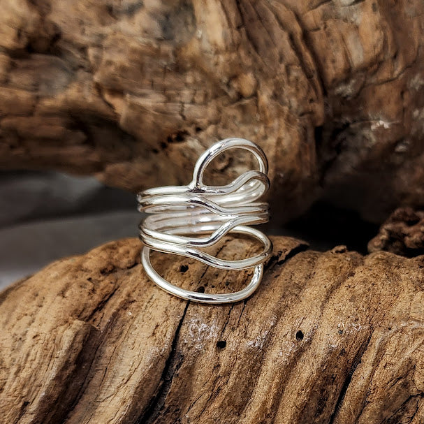 Organic Wrapped Wave Ring - OOAK