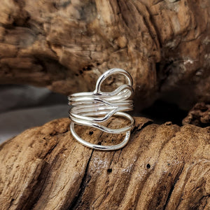 Organic Wrapped Wave Ring - OOAK
