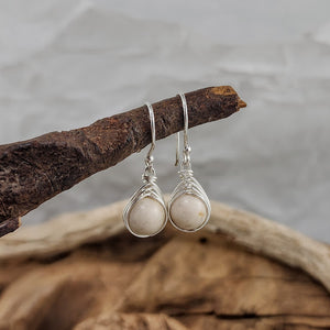 Herringbone Wrap Earrings - Opalite, Network Stone, Aventurine, Riverstone and Garnet