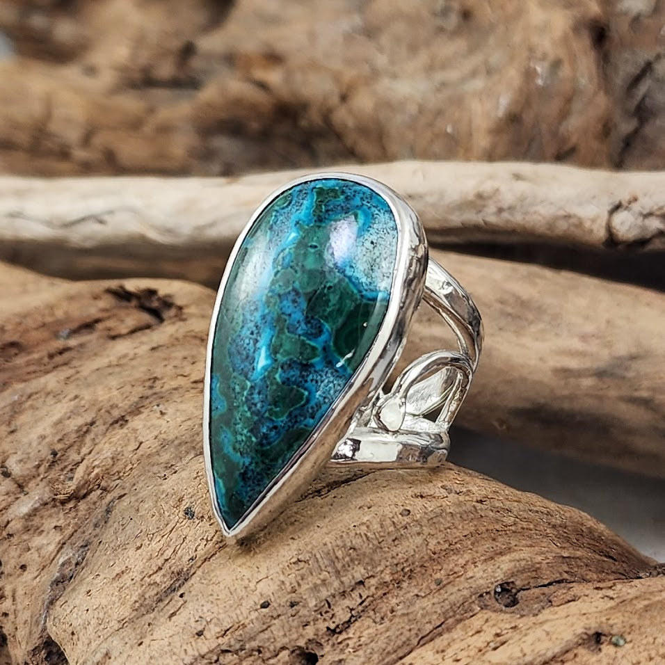 Shattuckite Filigree Ring - OOAK