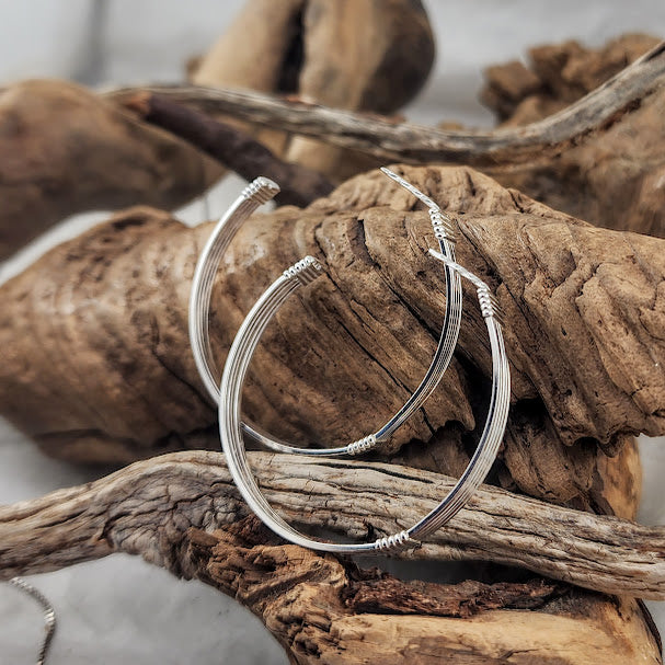 Wire Wrap Hops - Silver 1.75 inch