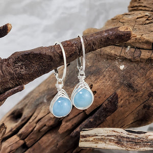 Herringbone Wrap Earrings - Oval Leverback