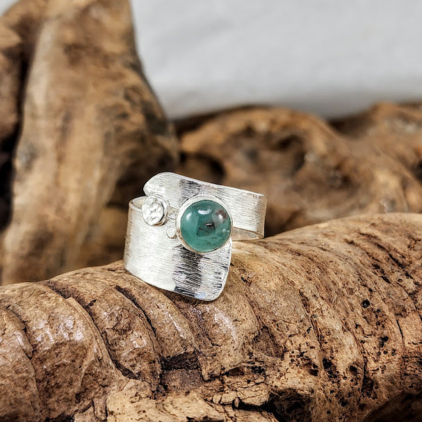 Aquaprase Wide Wrapped Band Ring