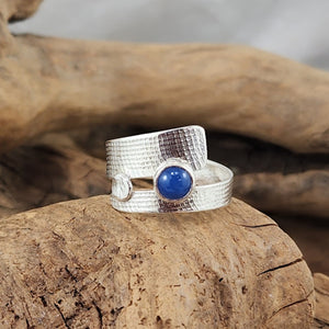 Roll Printed Wrap Ring - Blue Onyx