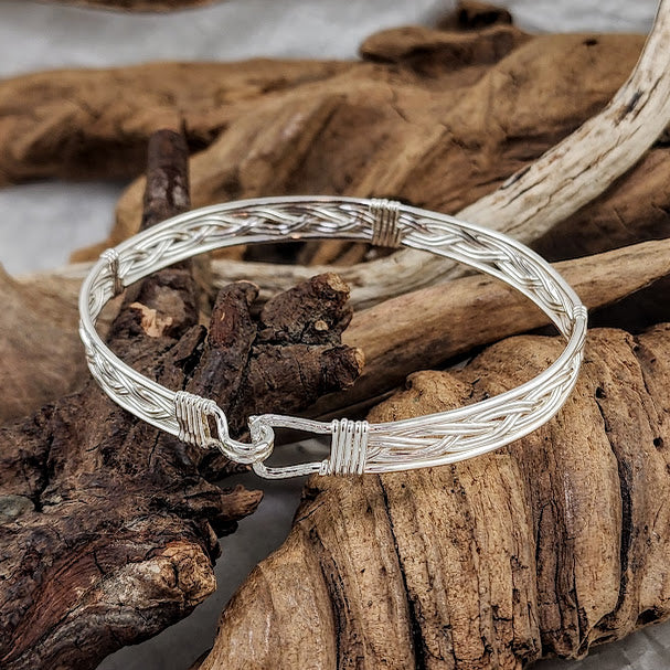 Braided and Wrapped Silver Clasp Bracelet