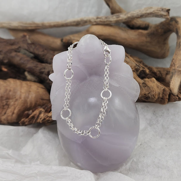 Double Chain Open Ring Bracelet