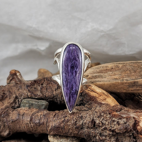 Charoite Filigree Ring - OOAK