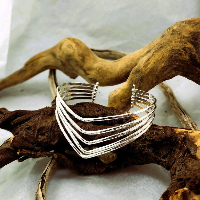 Chevron 5-strand Pin Cuff