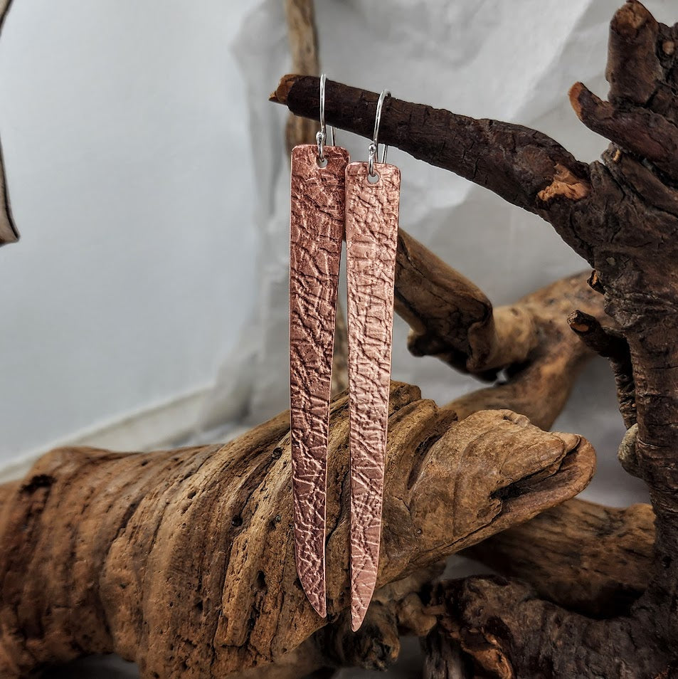 Copper Roll Printed Earrings