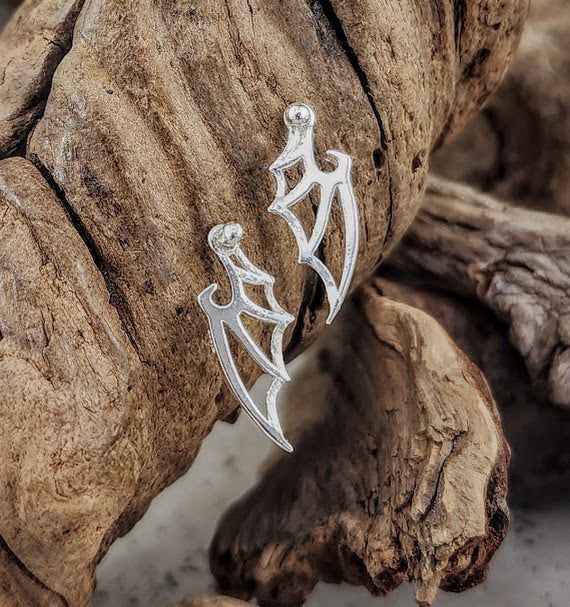 Dragon Wing Studs - Silver