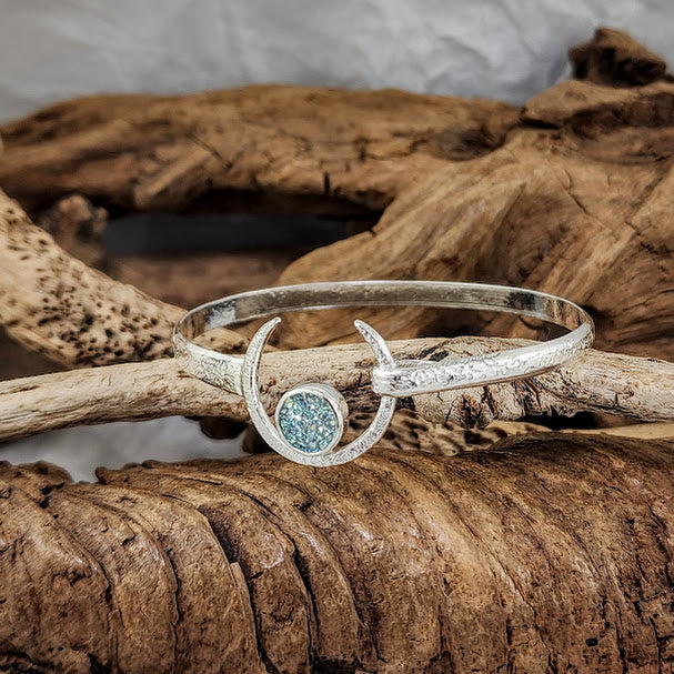 Druzie Moon Clasp Bracelet