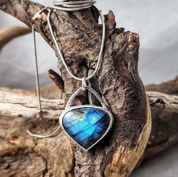 Labradorite Freeform Pendant - OOAK