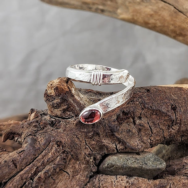 Garnet Wrap Ring - Adjustable