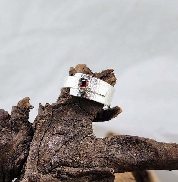Garnet Overlaid Wrap ring
