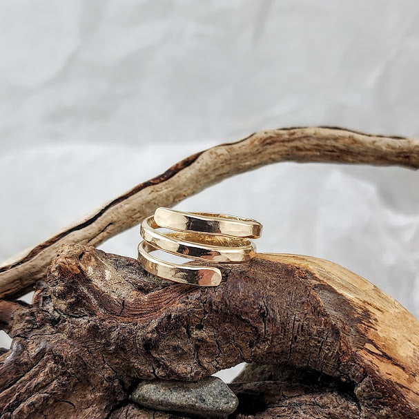 Hammered 14k Goldfill wrap Ring - Adjustable