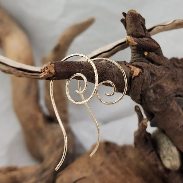 Spiral Hoops With Tail - 14k Goldfill 1.75 inch