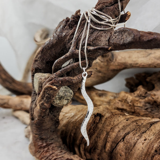 Hammered Squiggle Pendant