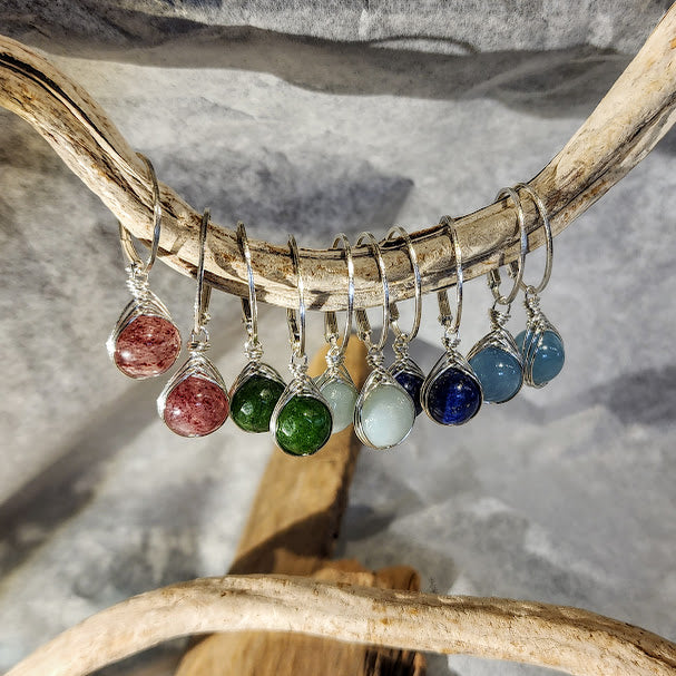 Herringbone Wrap Earrings - Oval Leverback