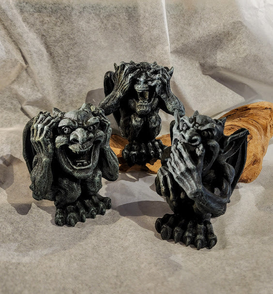 Hear no Evil Gargoyles - cast resin - sold individually
