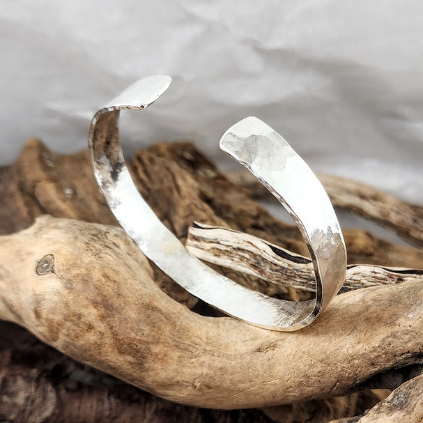 Heavy Hammered Silver Cuff