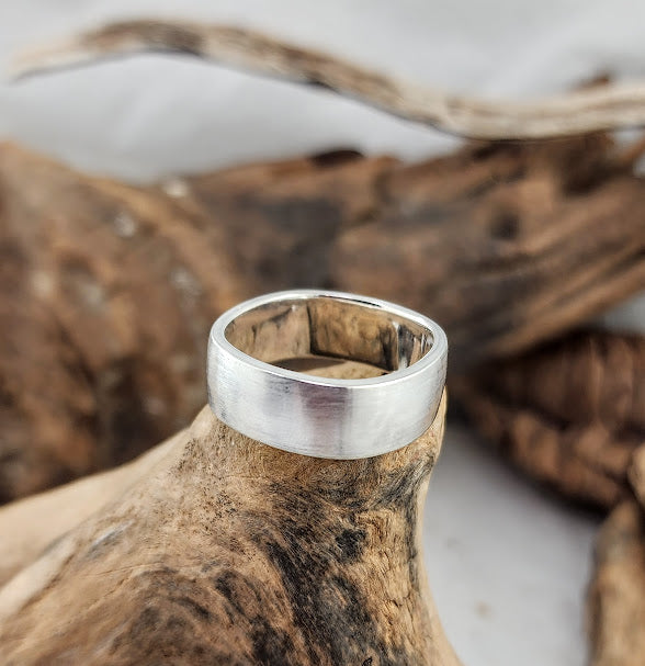Heavy Squared Silver Band Ring - Unisex