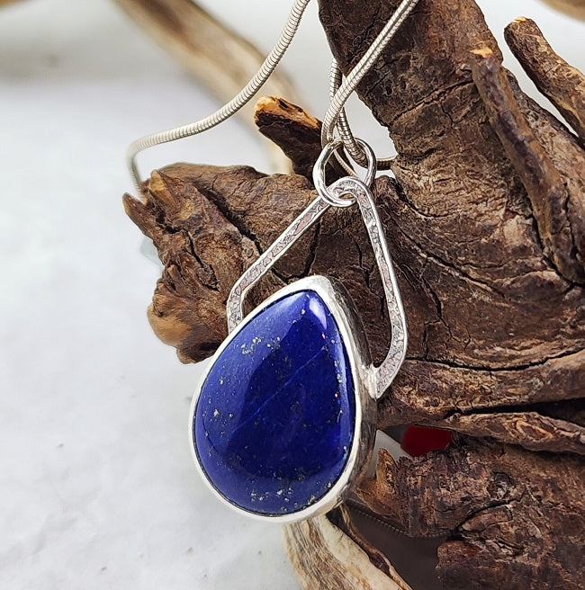 Lapis Teardrop in Silver